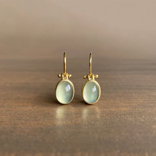 Retro Green Moonstone Earrings