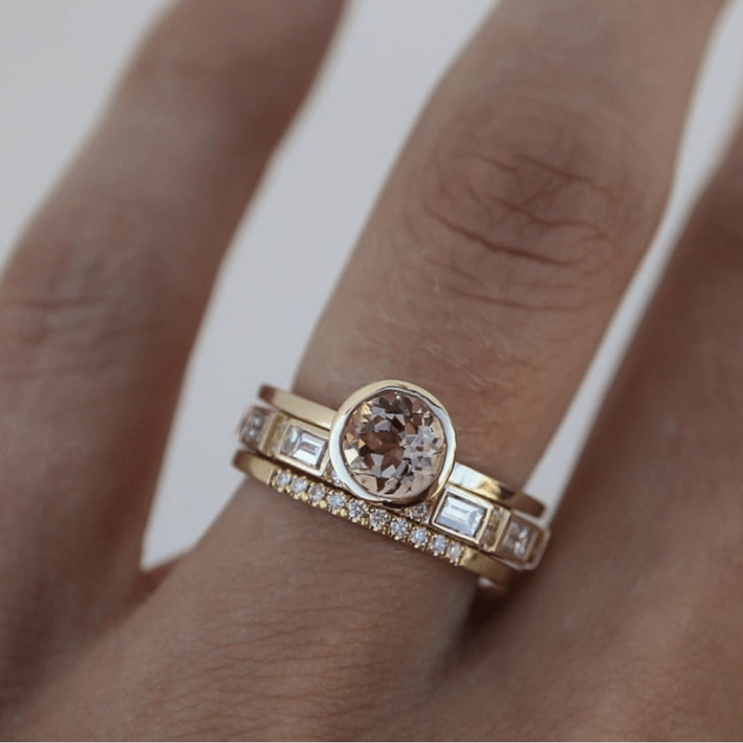 Retro Gold Zirconium Ring