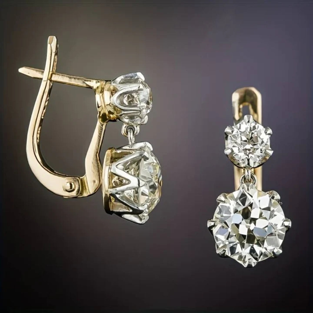 Retro Gold Zirconium Earrings
