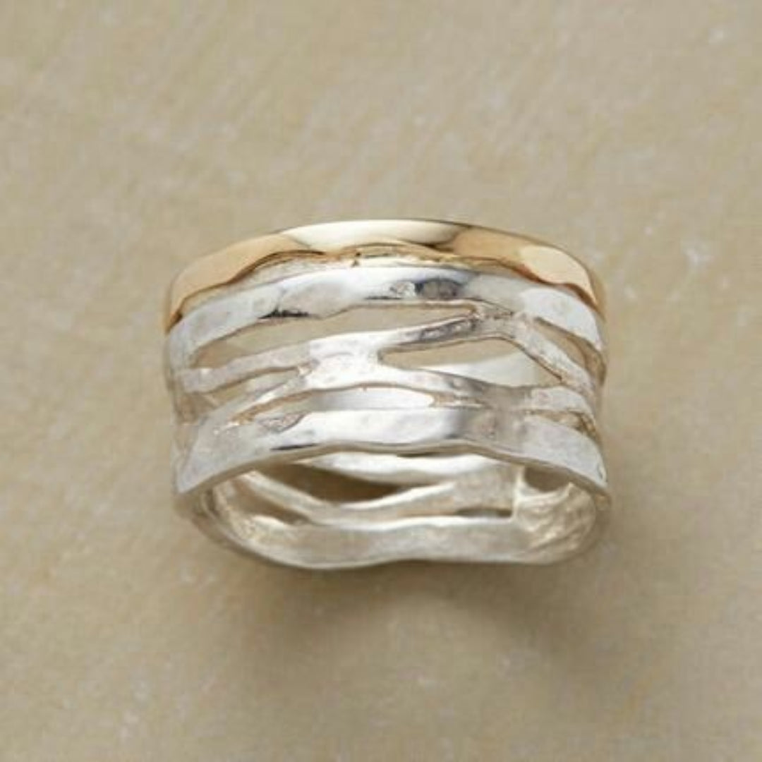 Gold and Silver Vintage Hollow Ring