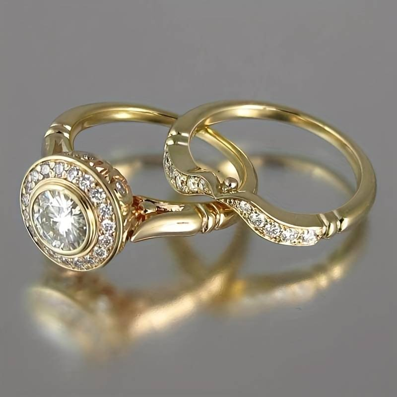 Classic Gold and Zircon Ring Collection