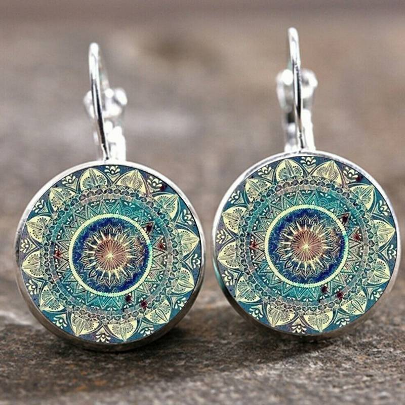 Retro Circular Mandala Earrings