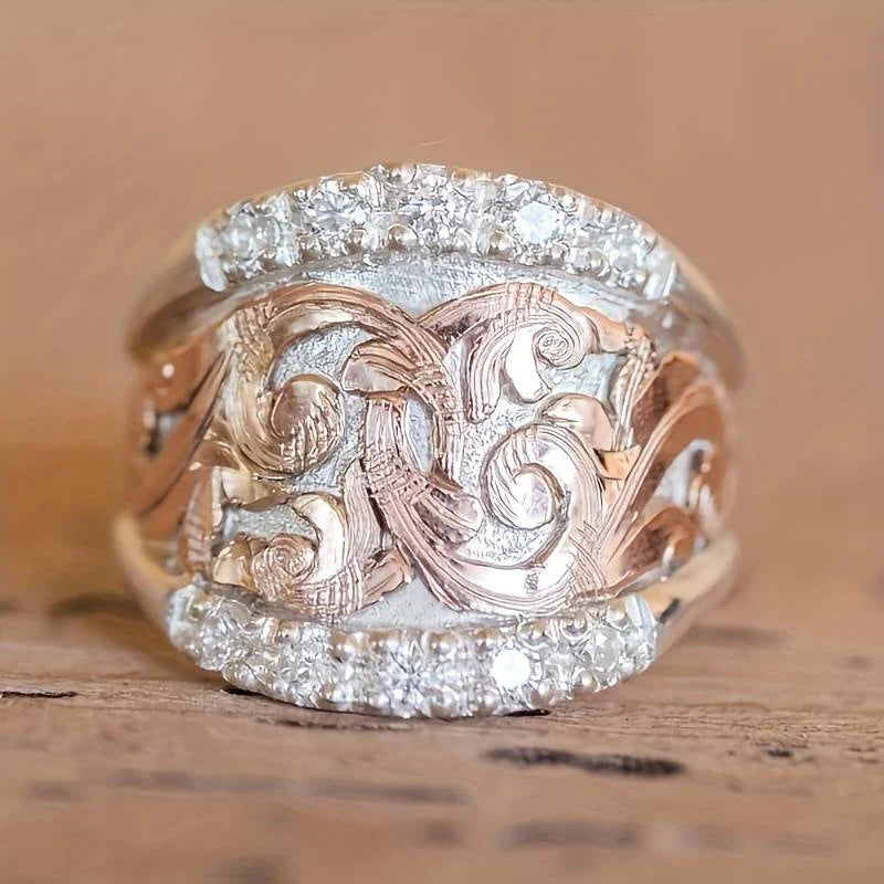 Antique Silver and Rose Gold Ring