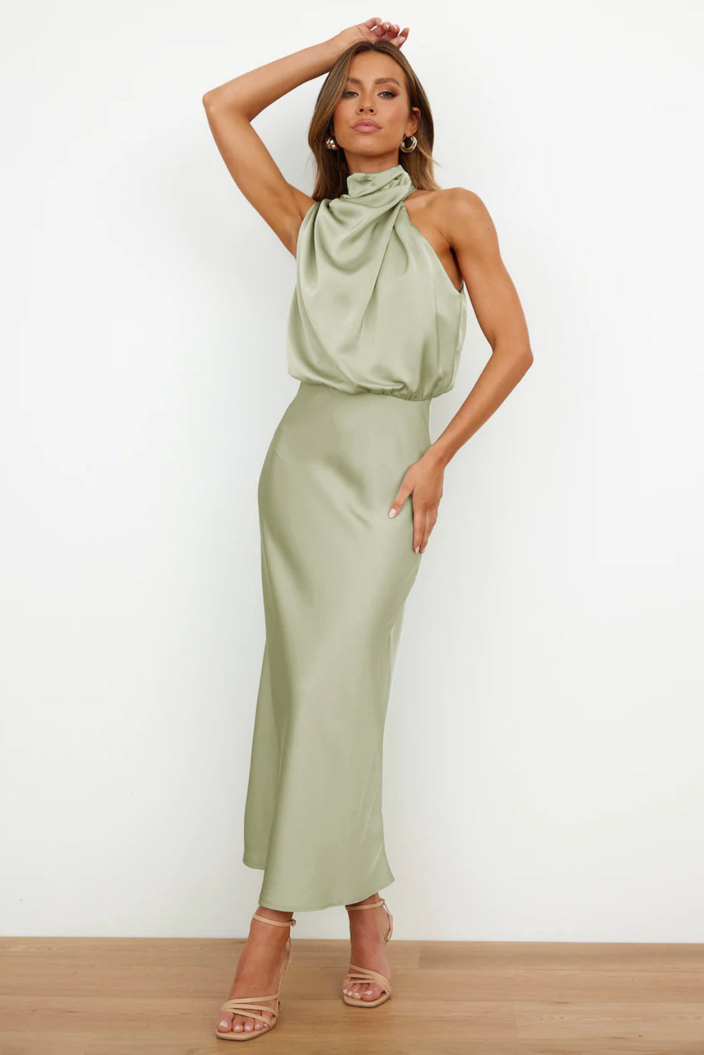 Lydia | Langes Halterneck-Kleid