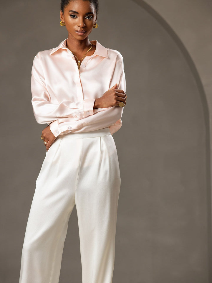 19 Momme Relaxed Silk Wide-Leg Trousers