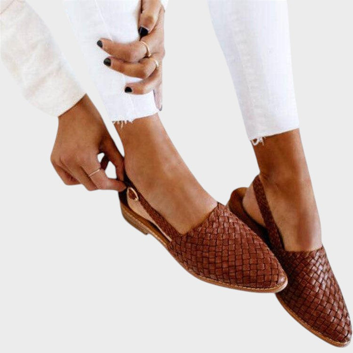 Thyra | Comfortable Woven Slingback Flats
