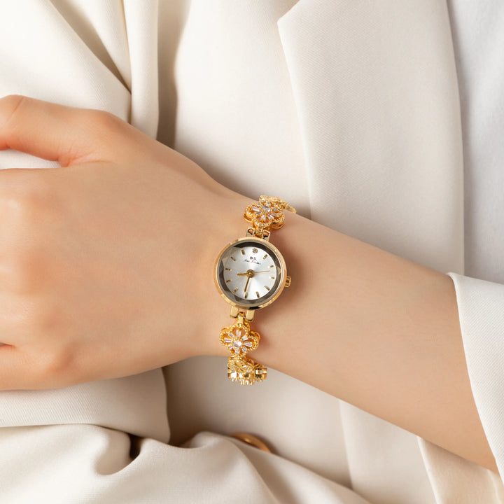 Elara™ | Stylish Gold-Finished Watch with a Fun Design