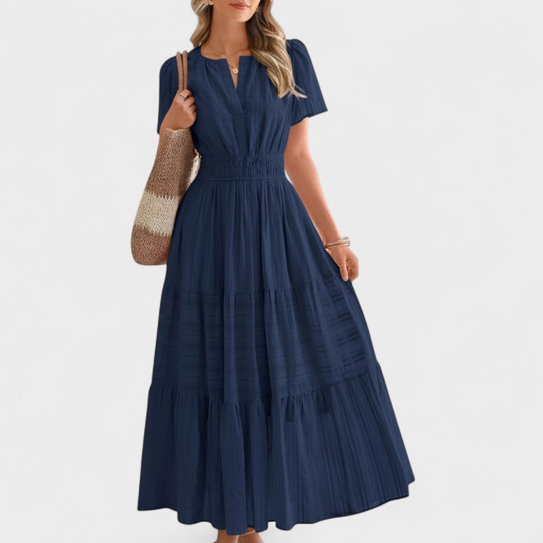 Maura - Short Sleeve Summer Maxi Dress