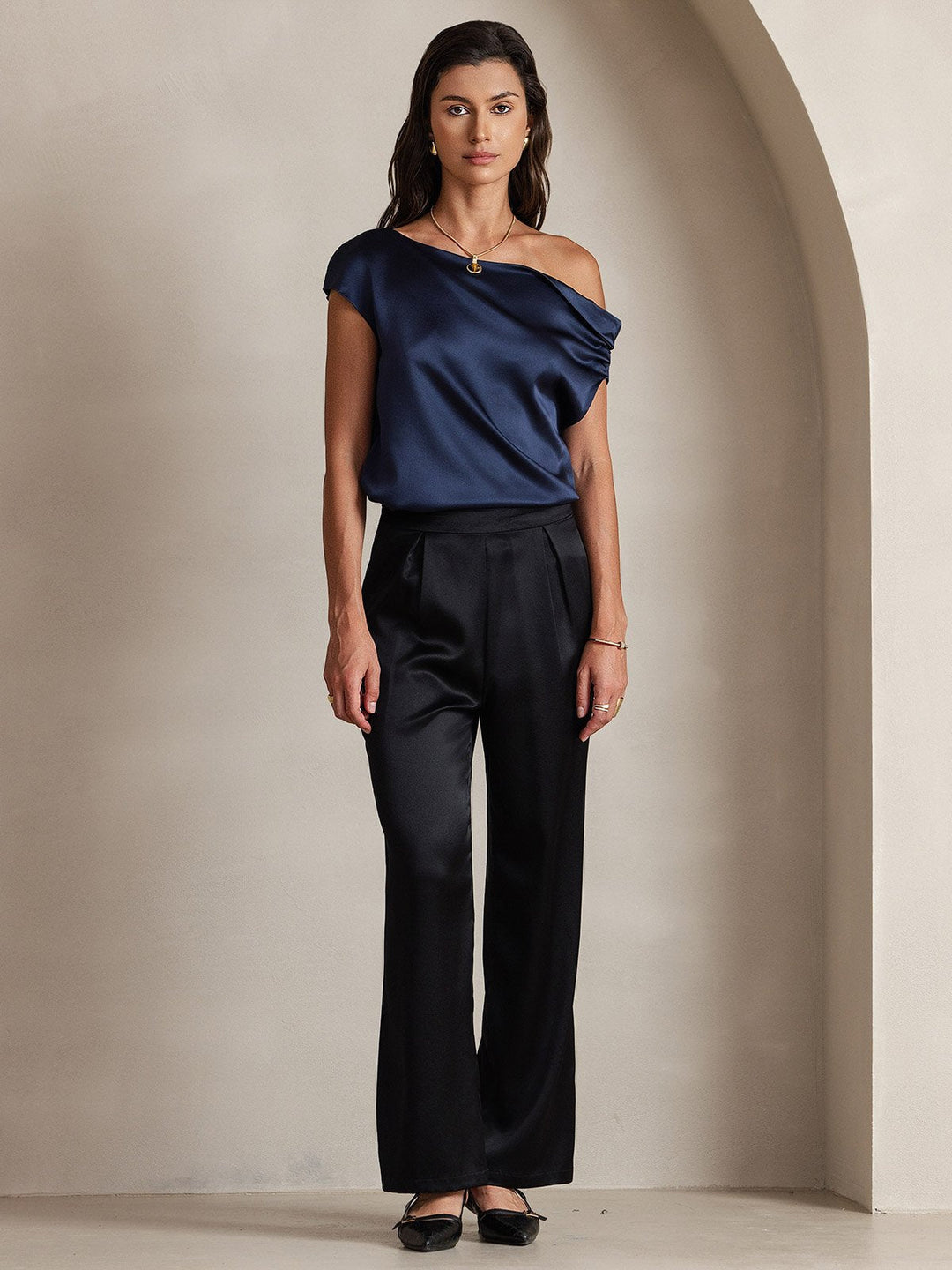 19 Momme Relaxed Silk Wide-Leg Trousers