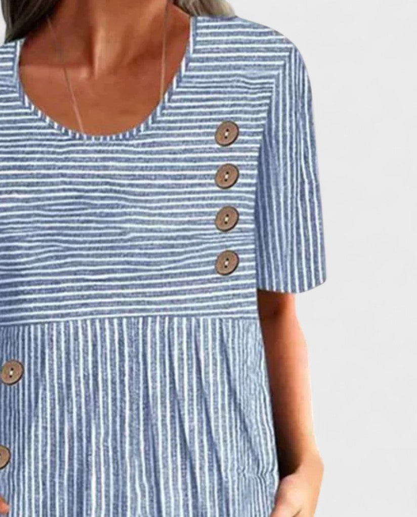 JULIANE | Striped midi dress with buttons