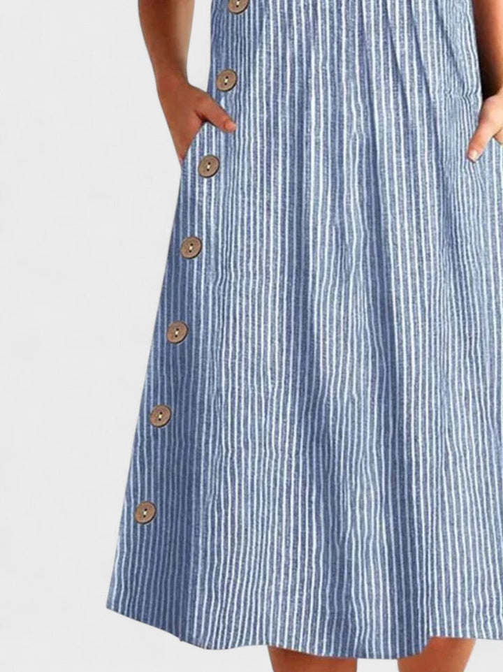 JULIANE | Striped midi dress with buttons