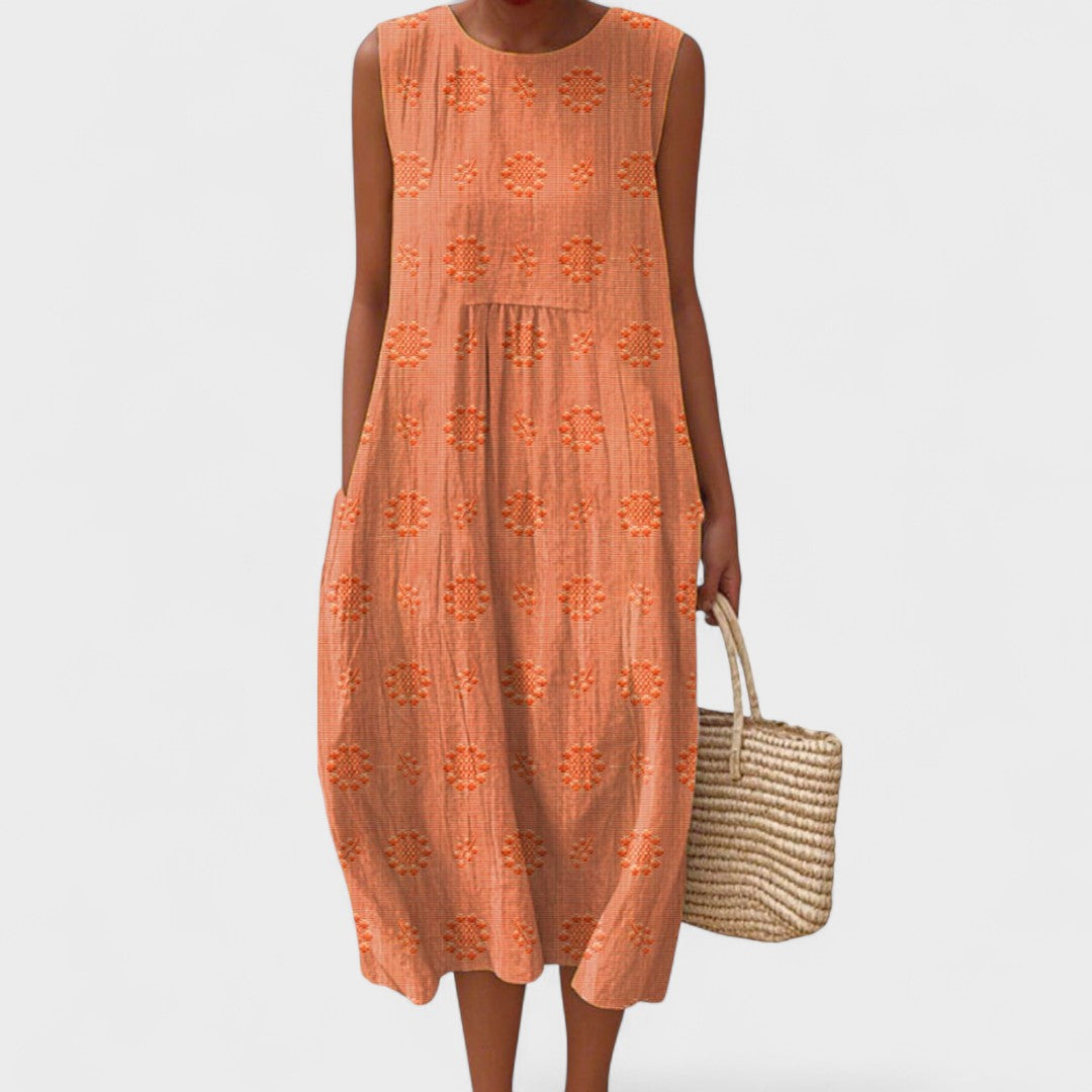 JOHANNE | Elegant sleeveless cotton dress