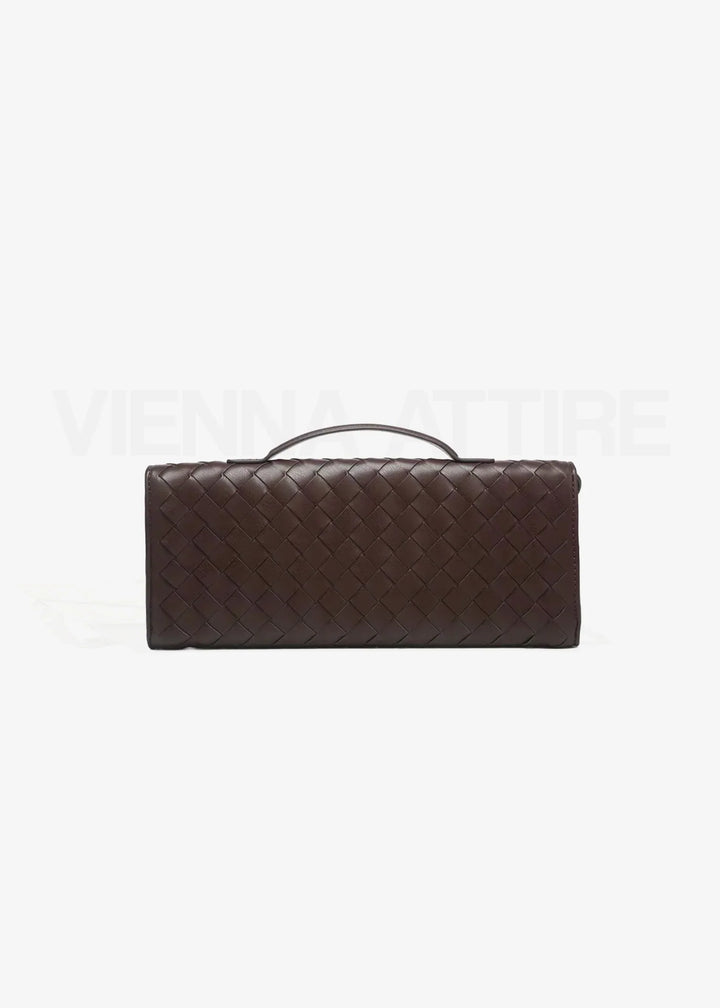 Woven Clutch with Knot Detail and Shoulder Strap