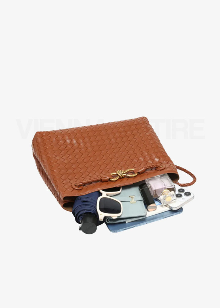 Sabine Large Bag – Large Woven Shoulder Bag with Laptop Compartment