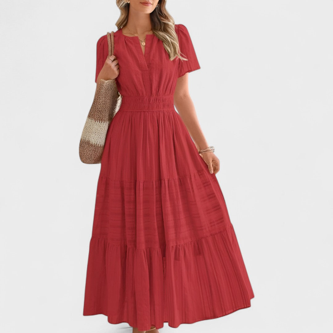 Maura - Short Sleeve Summer Maxi Dress