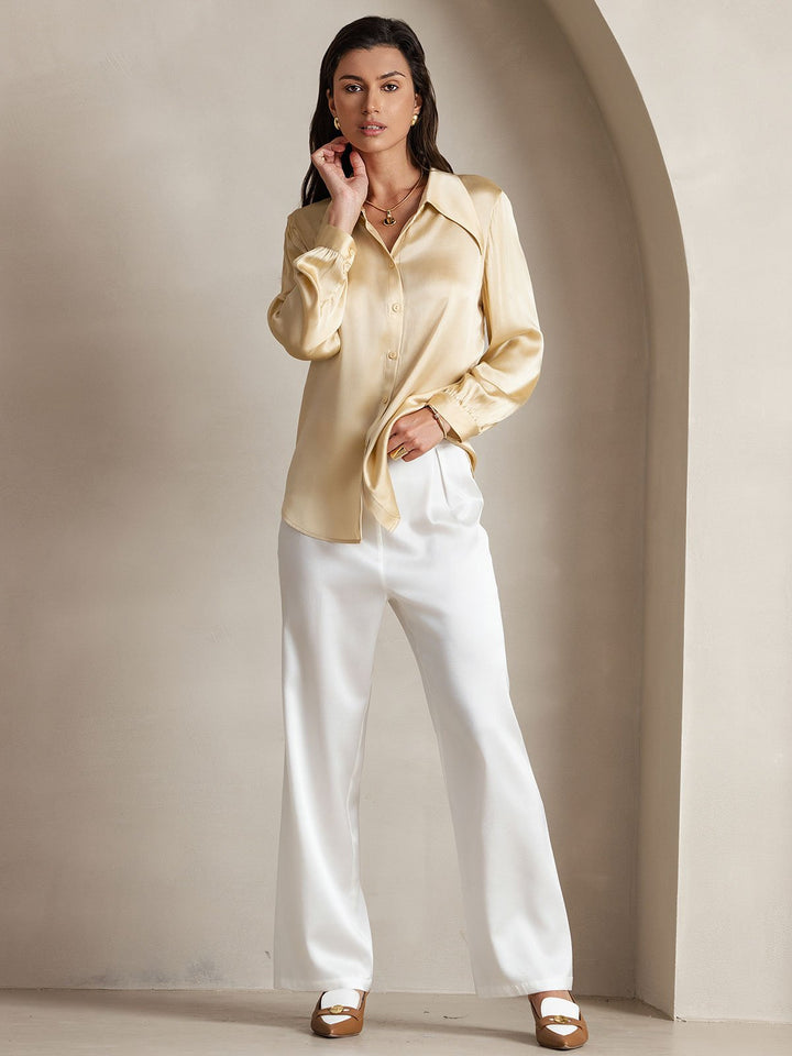 19 Momme Relaxed Silk Wide-Leg Trousers