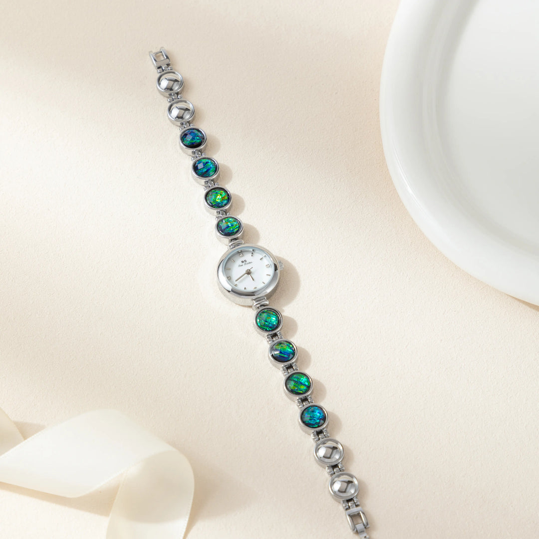 Nyra™ | Chic Bohemian Timepiece Adorned with Golden Pearls