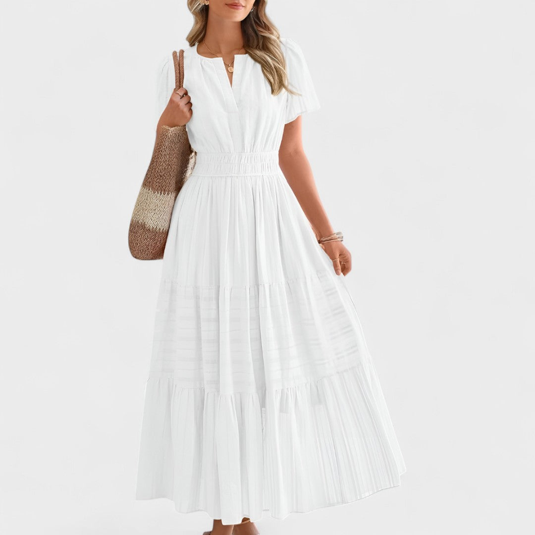 Maura - Short Sleeve Summer Maxi Dress