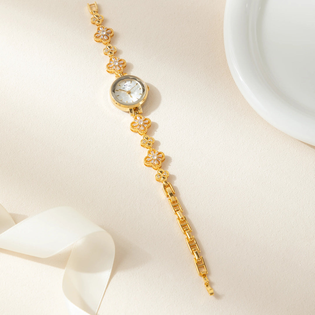Elara™ | Stylish Gold-Finished Watch with a Fun Design
