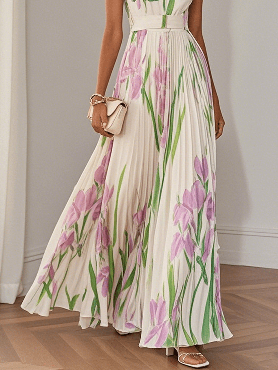 Liviana | Elegant Pleated Maxi Dress
