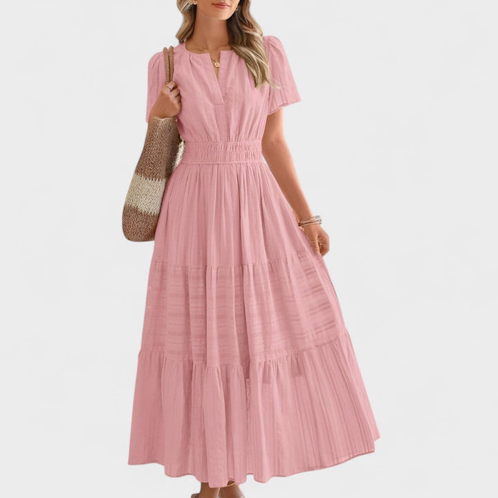Maura - Short Sleeve Summer Maxi Dress