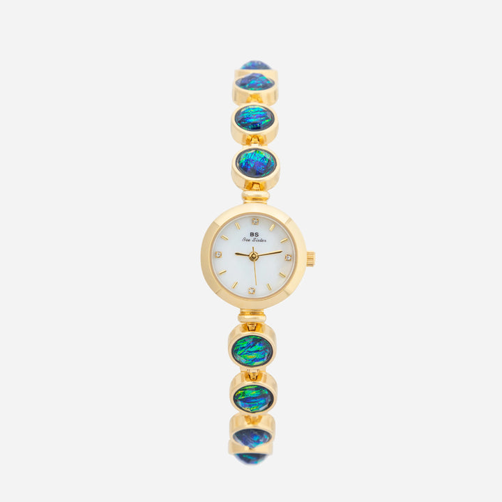 Nyra™ | Chic Bohemian Timepiece Adorned with Golden Pearls