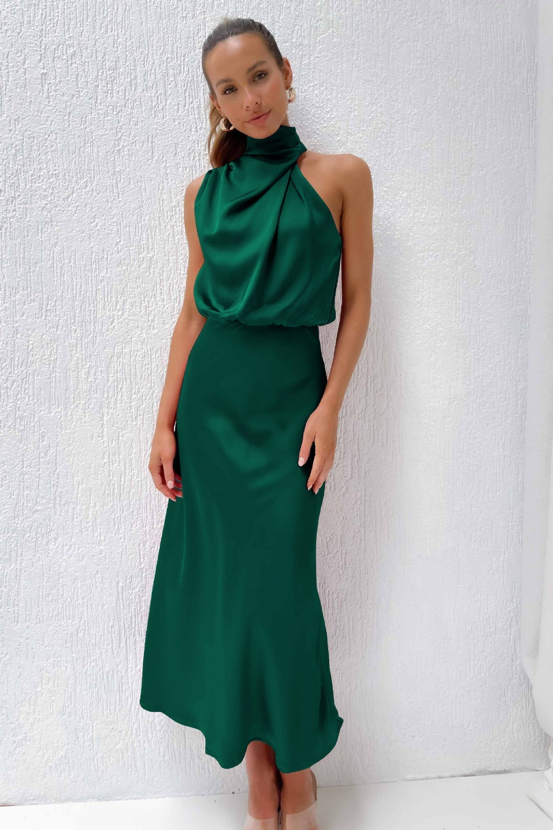 Lydia | Langes Halterneck-Kleid