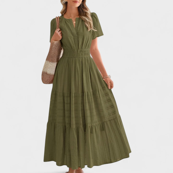 Maura - Short Sleeve Summer Maxi Dress