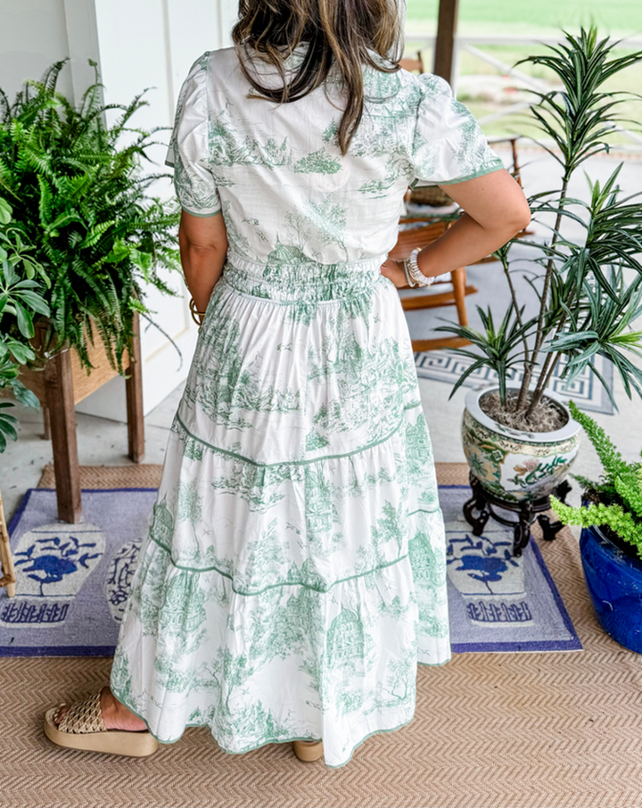 Eliza | Timeless Toile Maxi Dress