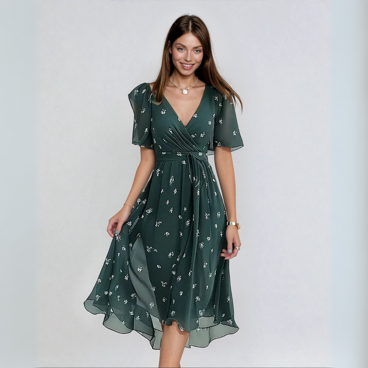 Lina™ | Chic Short Sleeve Dress