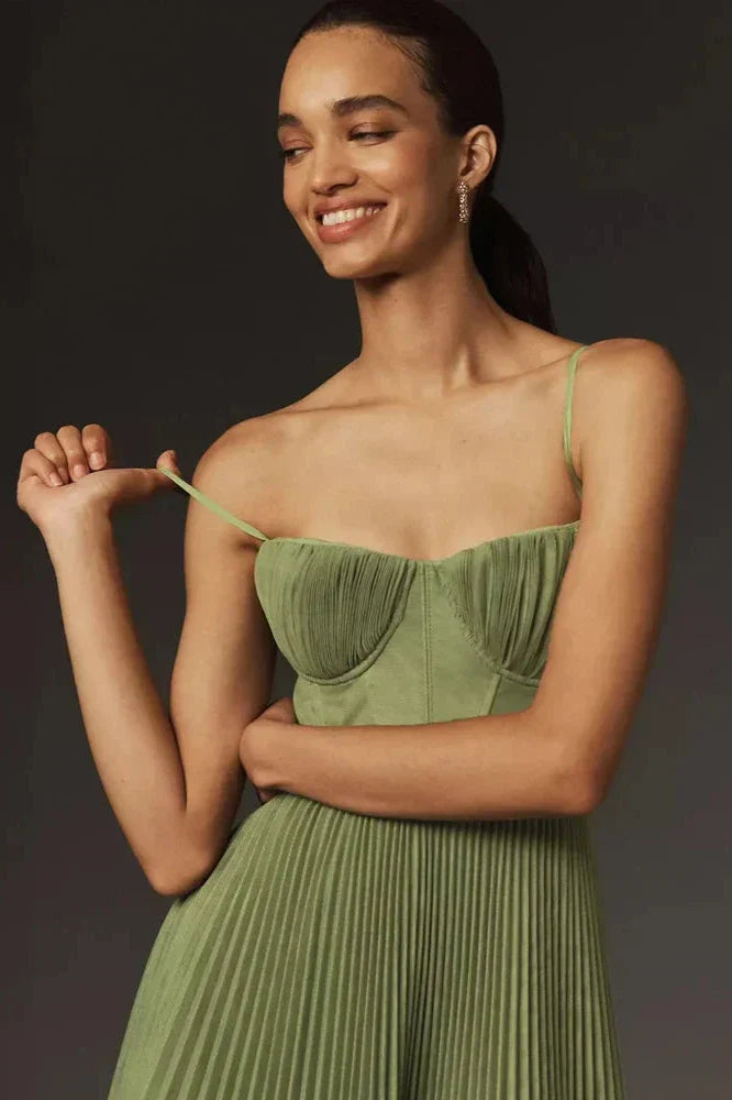 Isabella | Midi Dress with Pleated Tulle Design