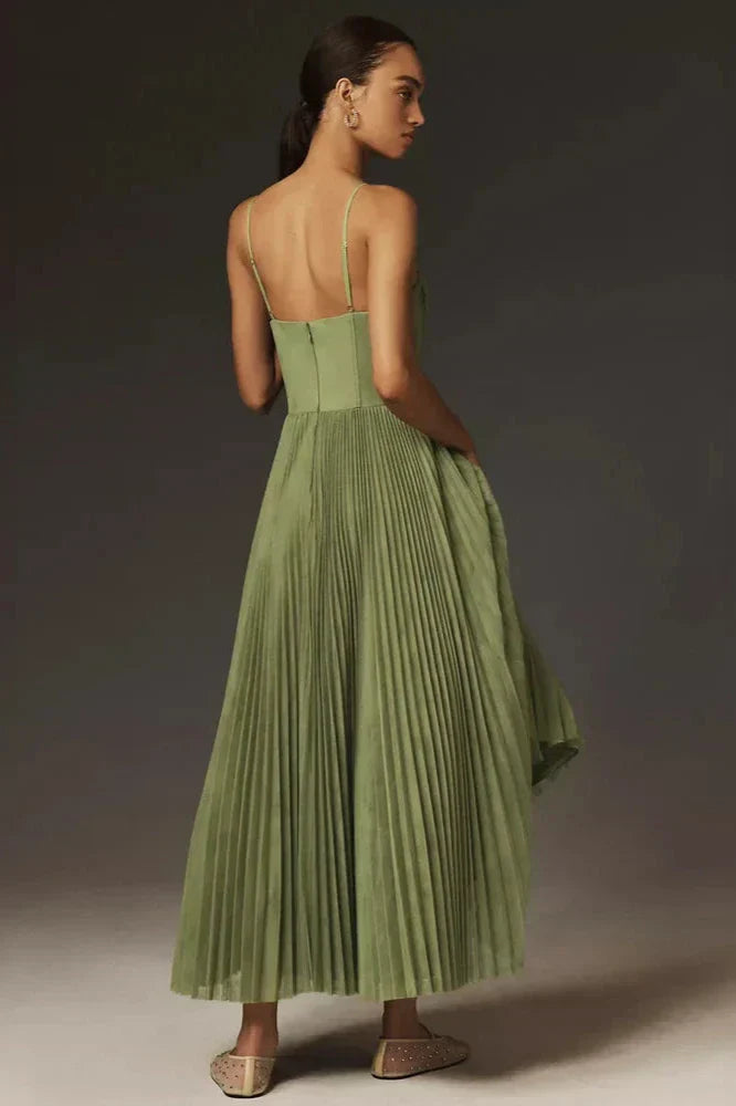 Isabella | Midi Dress with Pleated Tulle Design