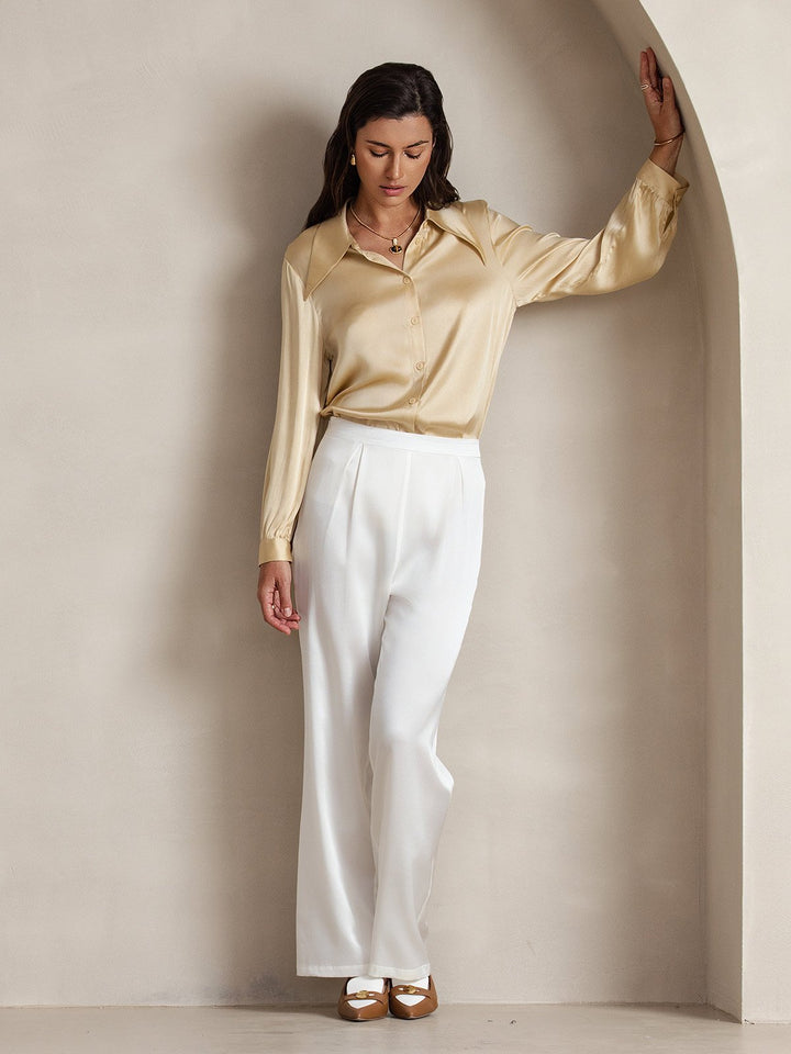 19 Momme Relaxed Silk Wide-Leg Trousers