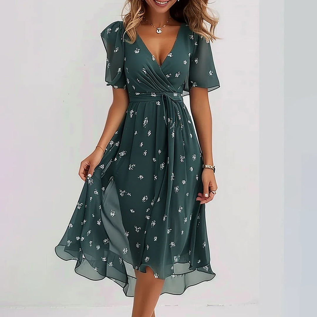 Lina™ | Chic Short Sleeve Dress