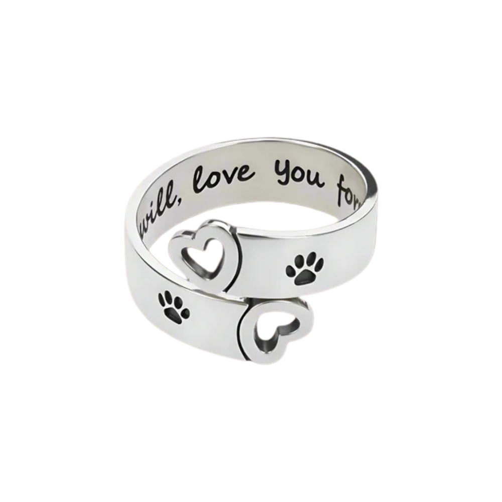 FAYAIE Adjustable Paw and Heart Design Ring