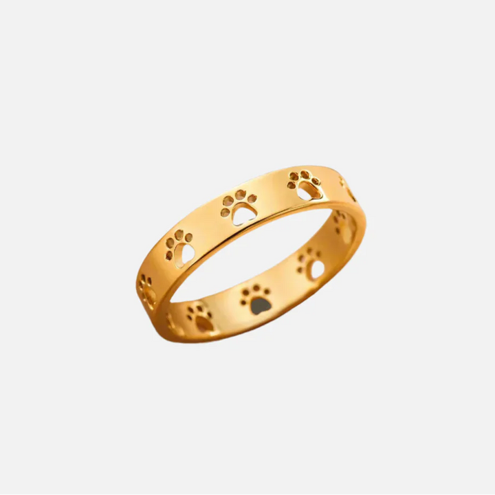 Adjustable Silver and Gold Paw Print Ring – Miraie
