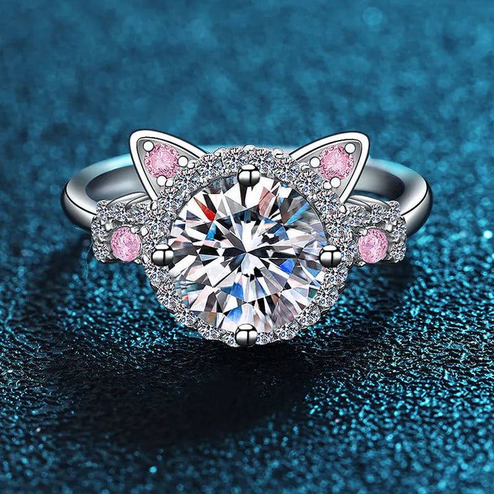 Adjustable Cat-Inspired Ring Adorned with Sparkling Zirconia – Mina