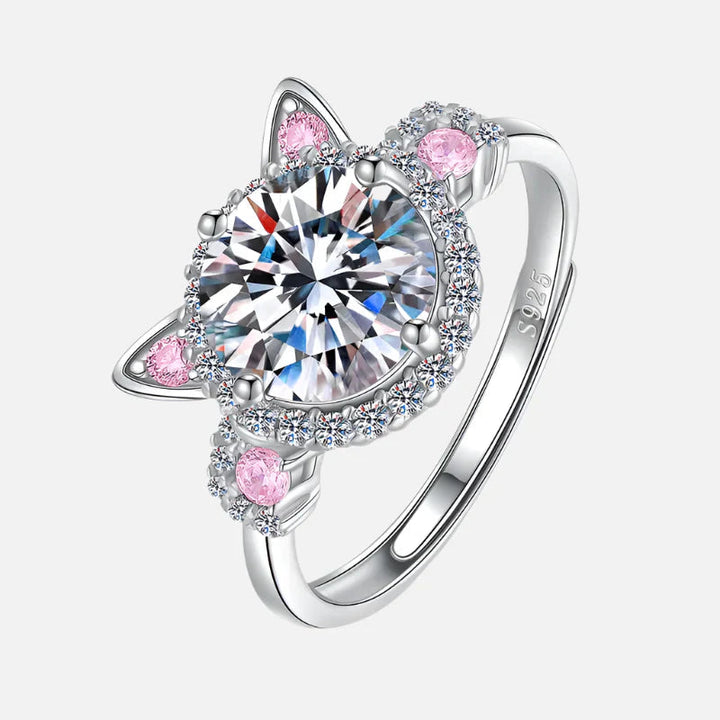 Adjustable Cat-Inspired Ring Adorned with Sparkling Zirconia – Mina