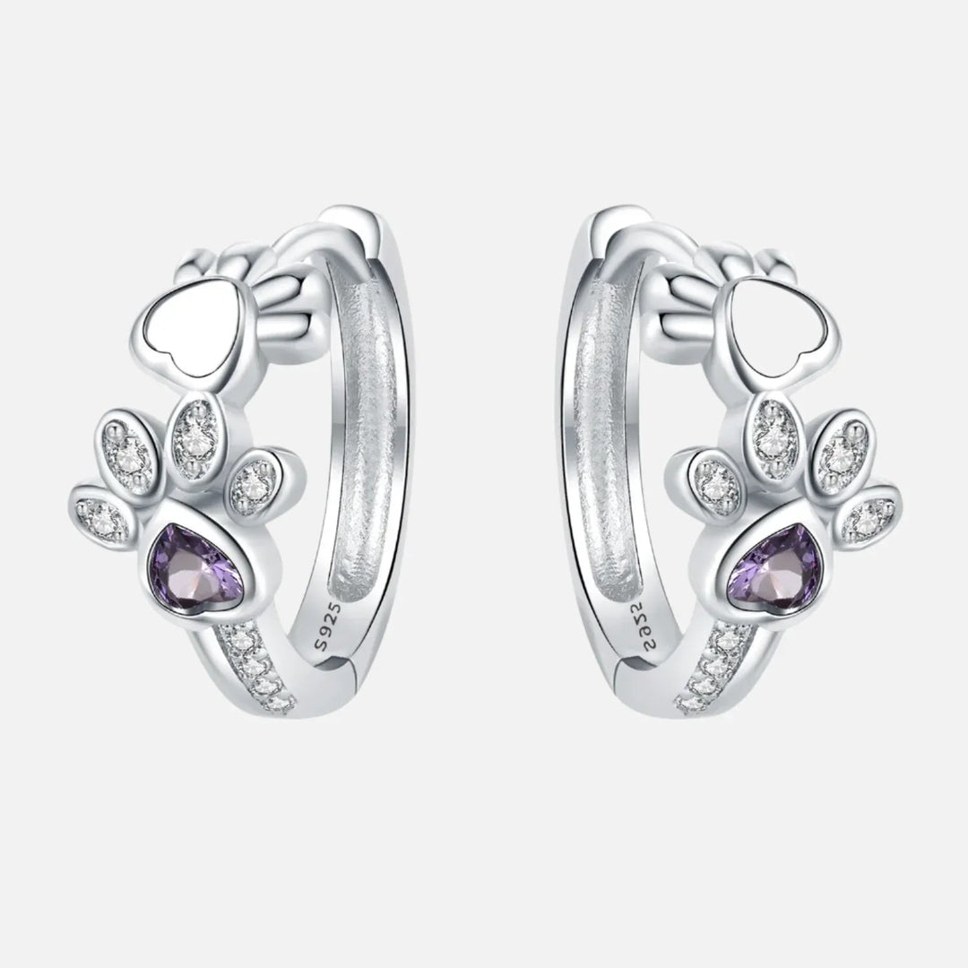 925 Silver Eagle Dog Paw Earrings
