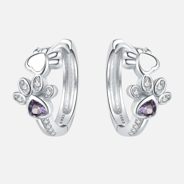 925 Silver Eagle Dog Paw Earrings