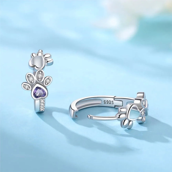 925 Silver Eagle Dog Paw Earrings
