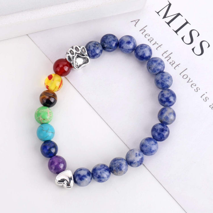 Rainbow Chakra Bracelet with 7 Natural Stone Beads – LUMIN