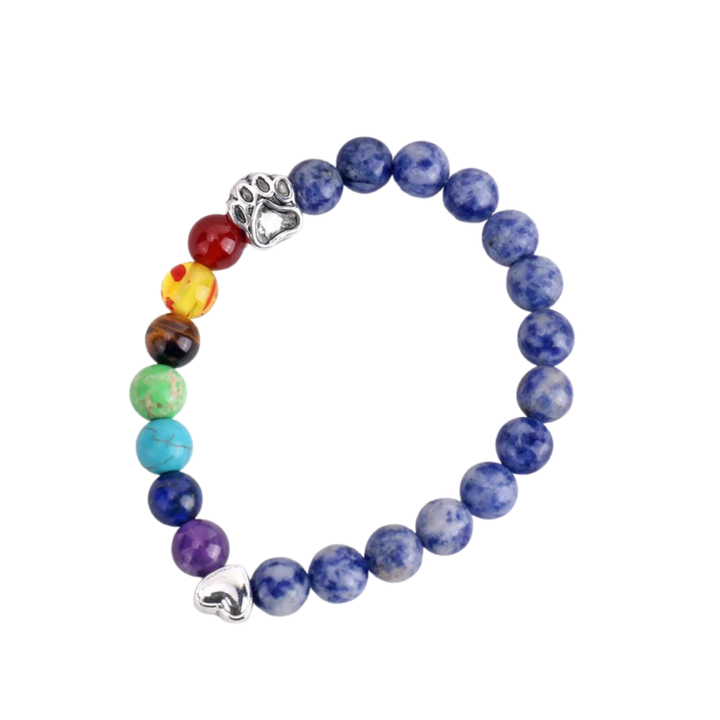 Rainbow Chakra Bracelet with 7 Natural Stone Beads – LUMIN