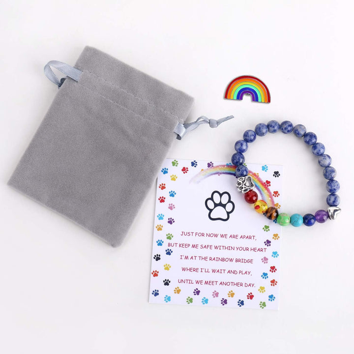 Rainbow Chakra Bracelet with 7 Natural Stone Beads – LUMIN