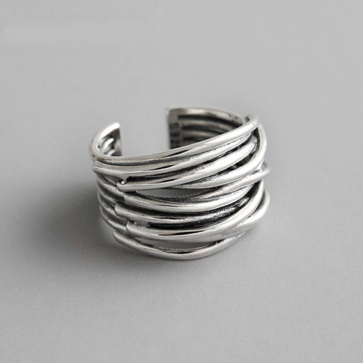 Adjustable Silver Stacked Ring
