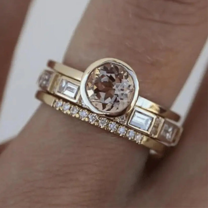 Retro Gold Crystal Ring