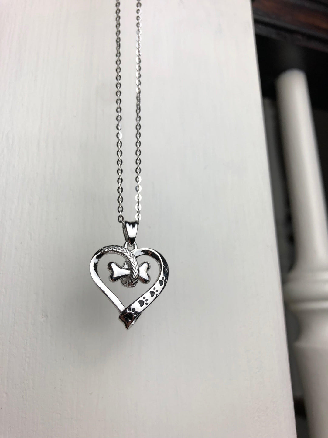 Nala Silver Paw and Heart Necklace