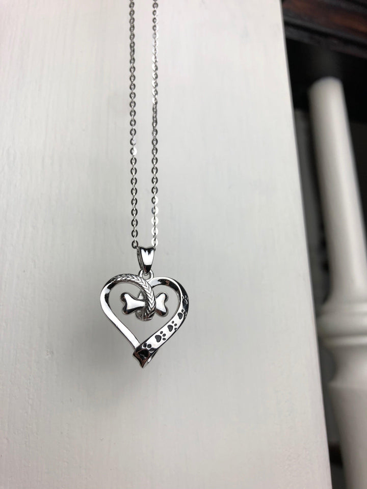 Nala Silver Paw and Heart Necklace