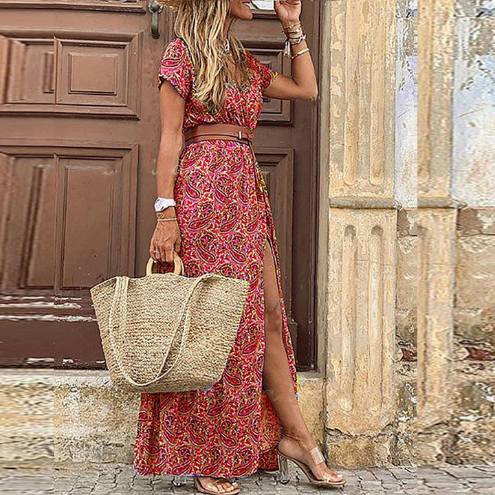 Liora Maxi Ibiza Dress in Boho Style + Complimentary Belt