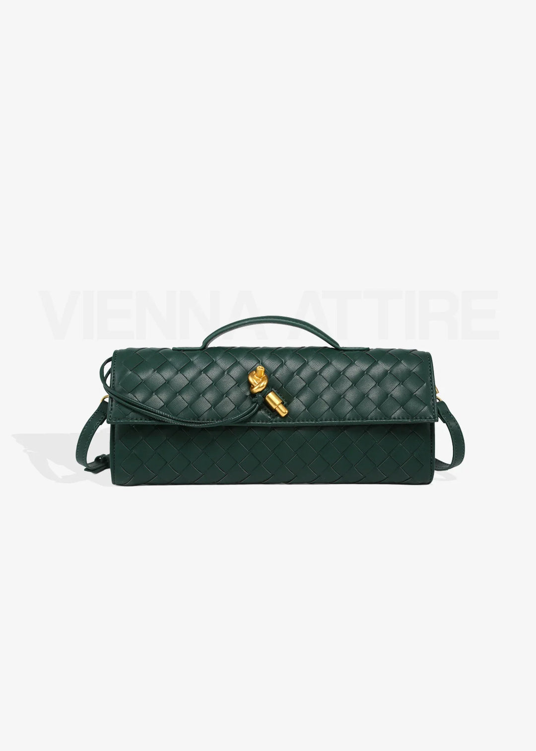 Woven Clutch with Knot Detail and Shoulder Strap